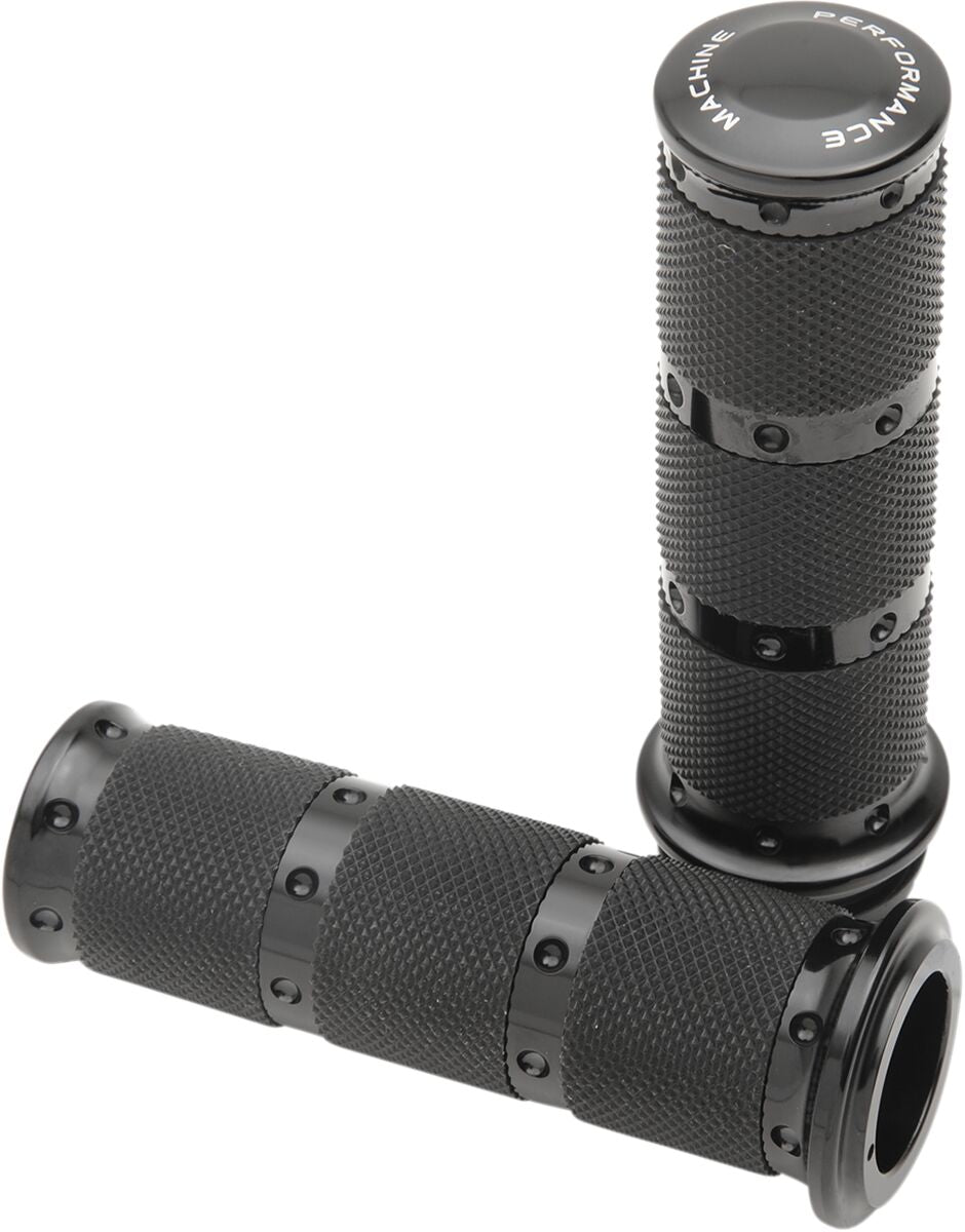 Performance Machine (Pm) Grips Handlebar Contour Xls (Tbw) Black Anodized Grips Performance Machine