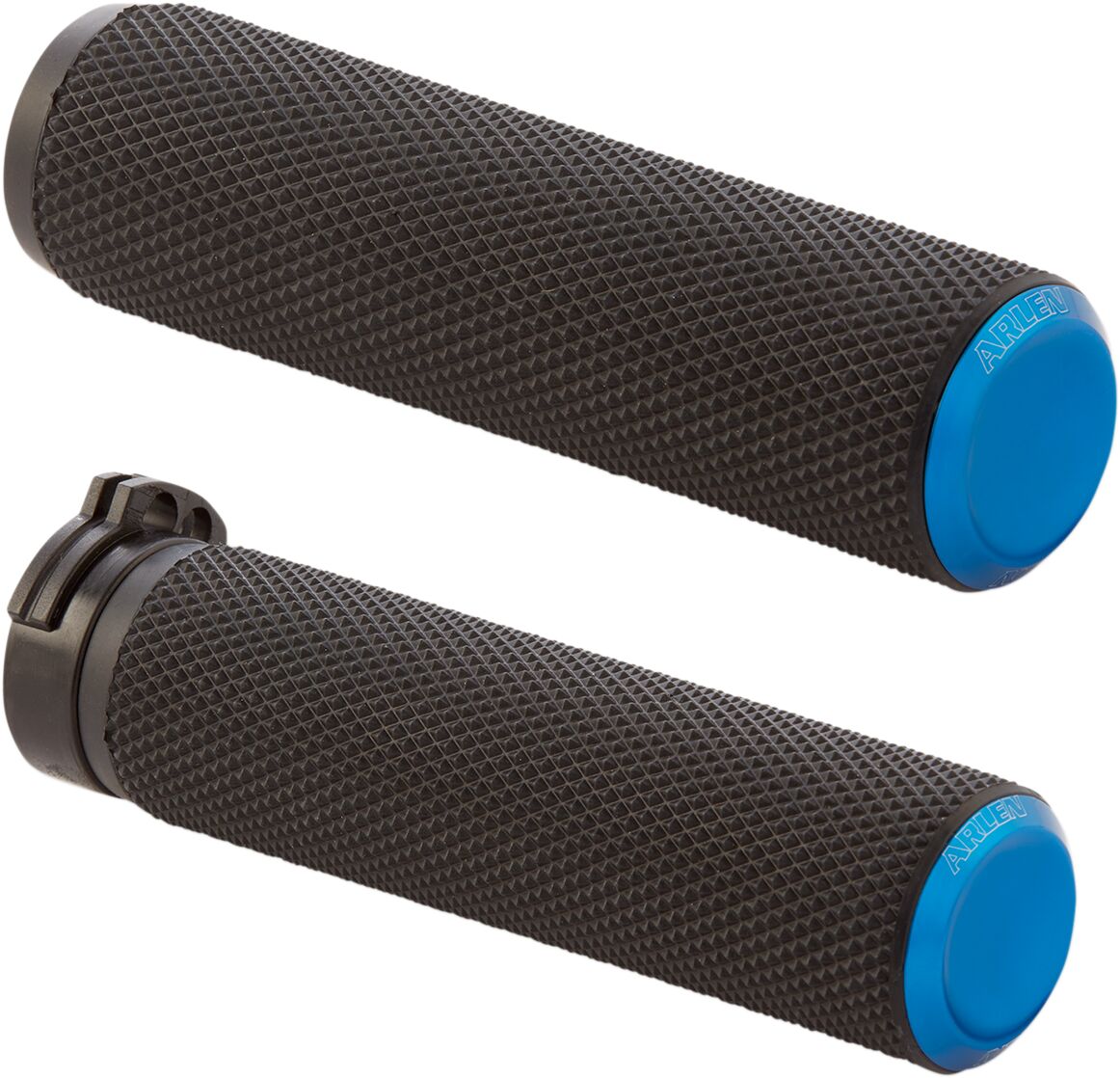 Knurled Grips Dual-Cable, Blue Grips Arlen Ness
