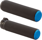 Knurled Grips Dual-Cable, Blue Grips Arlen Ness