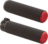 Knurled Grips Dual-Cable, Red Grips Arlen Ness