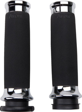 1" Custom Contour Grips TBW, Chrome Grips Slyfox