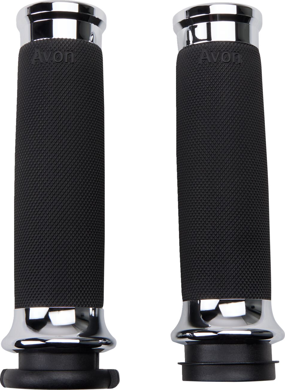 1" Custom Contour Grips TBW, Chrome Grips Slyfox