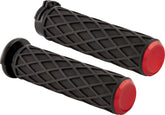 Arlen Ness Grips Diamond Cable Red Grips Arlen Ness