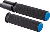 Arlen Ness Knurled Grips, Blue - 24+ Touring Grips Arlen Ness