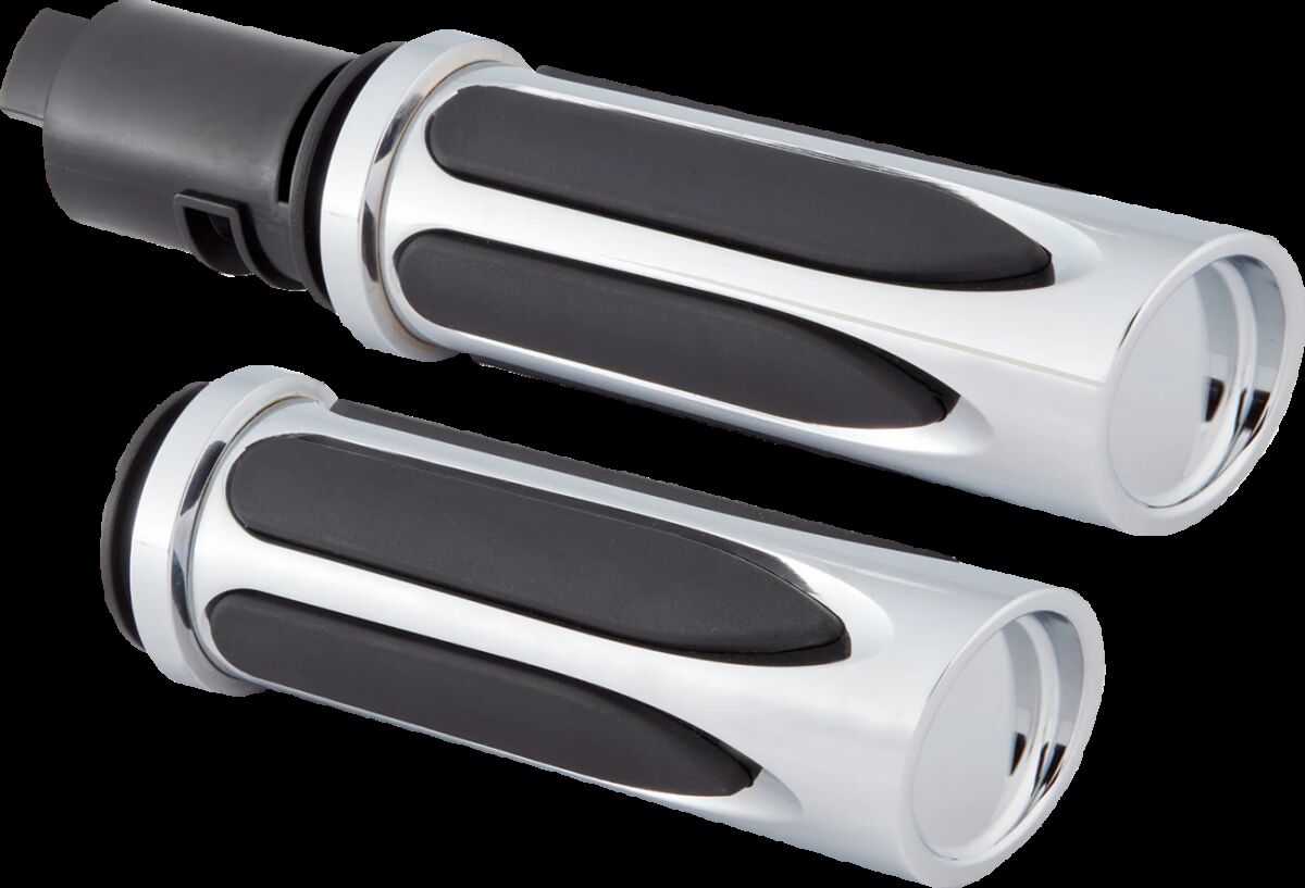 Arlen Ness Deep Cut® Comfort Grips, Chrome - 24+ Touring Grips Arlen Ness