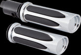 Arlen Ness Deep Cut® Comfort Grips, Chrome - 24+ Touring Grips Arlen Ness