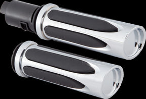 Arlen Ness Deep Cut® Comfort Grips, Chrome - 24+ Touring Grips Arlen Ness
