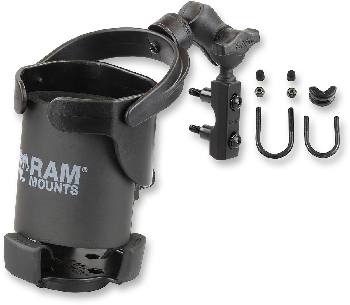 Ram Mounts Kit With Xl Cup Holder HANDLEBAR-MOUNTED ACCESSORIES Ram Mounts