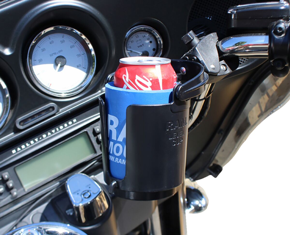 Ram Mounts Tough-Claw™ Mount with Level Cup™ Drink Holder Handlebar Mounted Accessories Ram Mounts