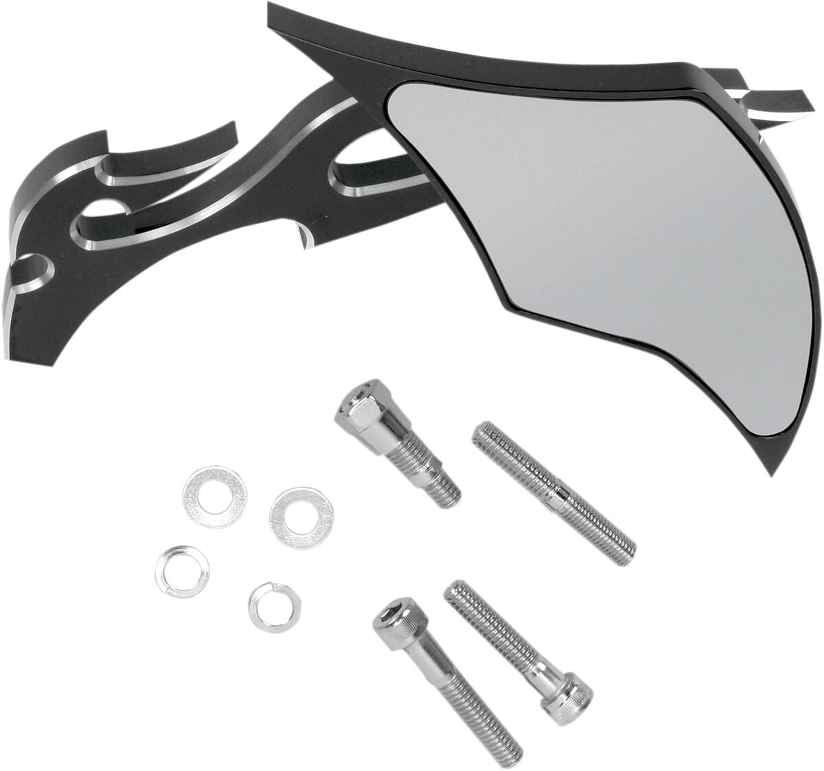 Pro One Perf.Mfg. Mirror Flame Right Blk MIRRORS Pro One Perf.Mfg.