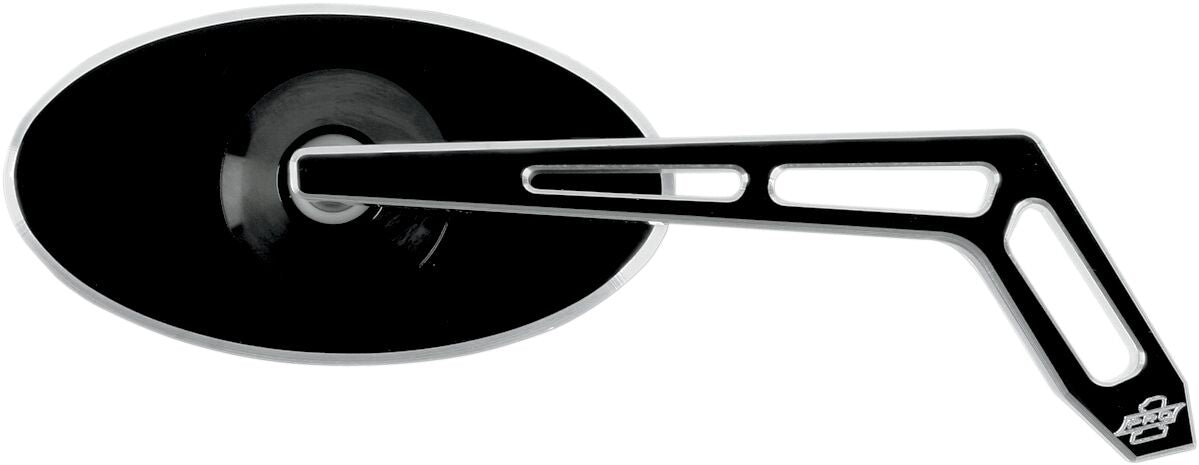 Pro One Perf.Mfg. Mirror Cutout Oval Rt Blk MIRRORS Pro One Perf.Mfg.