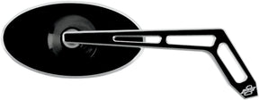 Pro One Perf.Mfg. Mirror Cutout Oval Rt Blk MIRRORS Pro One Perf.Mfg.