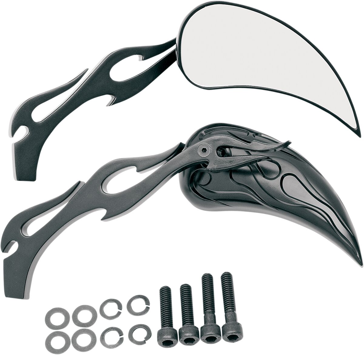 Drag Specialties Mirror Flm/Flm Stm Blk MIRRORS Drag Specialties