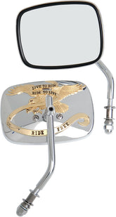 Drag Specialties Mirror Ltr Gold Pair MIRRORS Drag Specialties