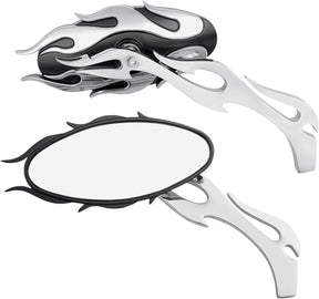 Drag Specialties Mirror Ovl Flm Blk/Chr MIRRORS Drag Specialties