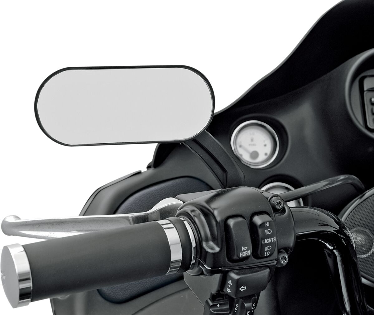 Drag Specialties Mirror Oval Hotop Flatblk MIRRORS Drag Specialties