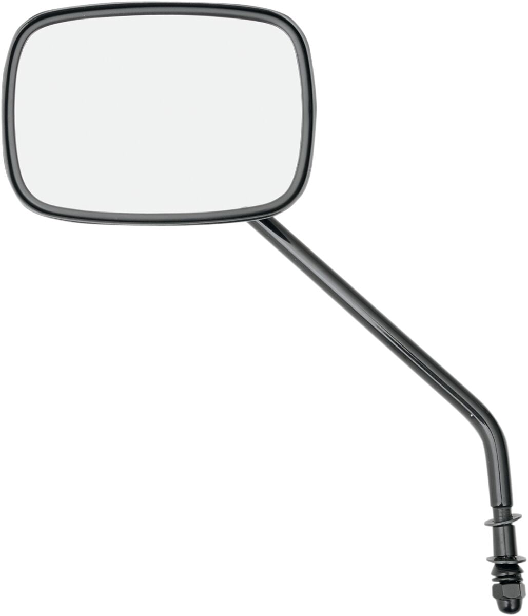Drag Specialties Mirror Pln Long Stem Blk MIRRORS Drag Specialties