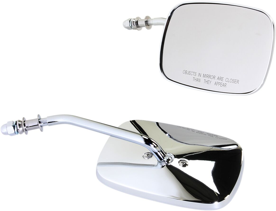 Drag Specialties Mirrors Rect Chr Shrt MIRRORS Drag Specialties