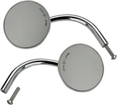 Pair Utility Mirror Round CE Perch Mount, Chrome Mirrors Biltwell