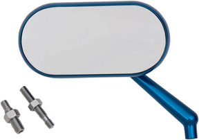 Left Forged Oval Mirror, Blue Mirrors Arlen Ness