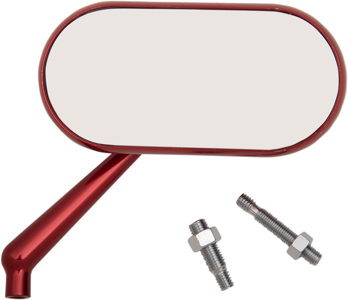 Right Forged Oval Mirror, Red Mirrors Arlen Ness