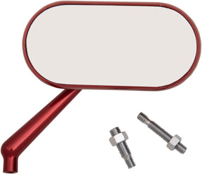 Right Forged Oval Mirror, Red Mirrors Arlen Ness