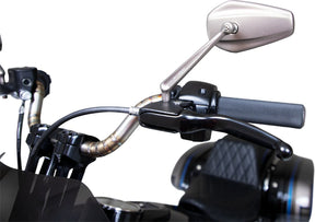 Left Mini Stocker Forged Mirror, Titanium Mirrors Arlen Ness