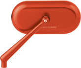 Left Forged Oval Mirror, Orange Mirrors Arlen Ness