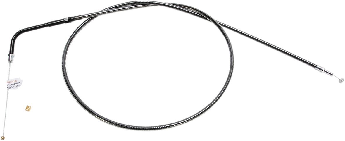 Magnum Shielding Throttle Cable Alt Length Smooth Black Pearl Chrome Black/Clear Cables Throttle Magnum Shielding