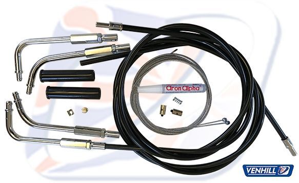 Venhill Hd Throttle Cable Kit Black. P CABLES-THROTTLE Venhill