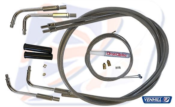 Venhill Hd Throttle Cable Kit Braided. CABLES-THROTTLE Venhill