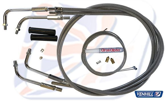 Venhill Hd Throttle Cable Kit Braided. CABLES-THROTTLE Venhill