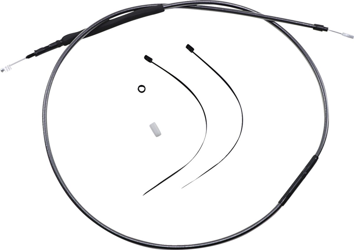 Magnum Shielding Clutch Cable Two Piece Black Pearl Chrome Black/Clear Clutch Lines Magnum Shielding