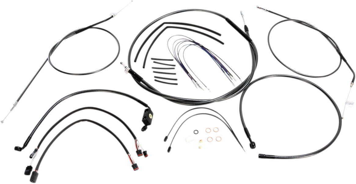 Magnum Shielding Control Cable Kit Sportster Chrome Black Brake & Clutch Lines Magnum Shielding