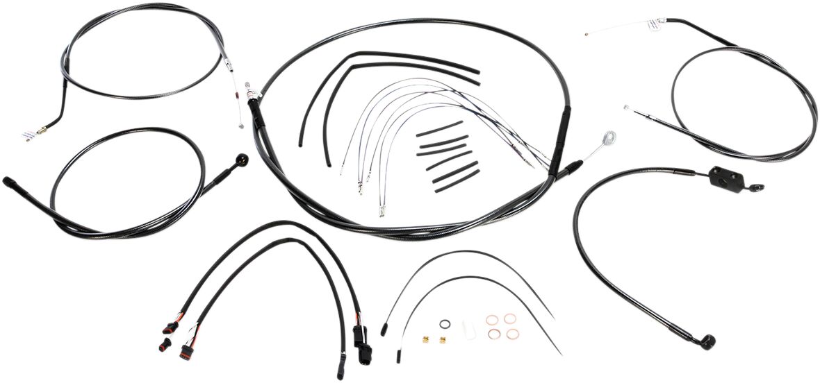 Magnum Shielding Control Cable Kit Sportster Chrome Black Brake & Clutch Lines Magnum Shielding