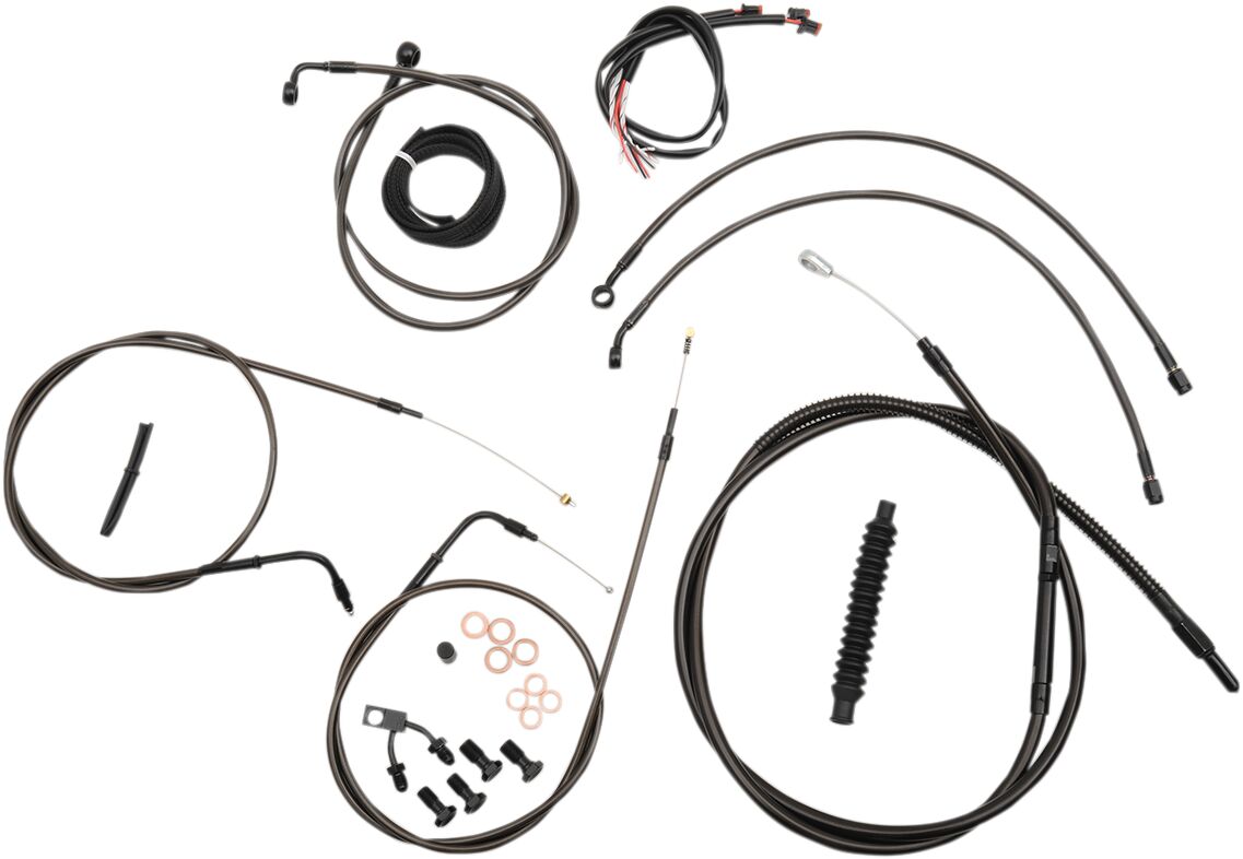 La Choppers Complete Cable Kit For 12 14 Ape Hangers Midnight Series Black Brake & Clutch Lines La Choppers