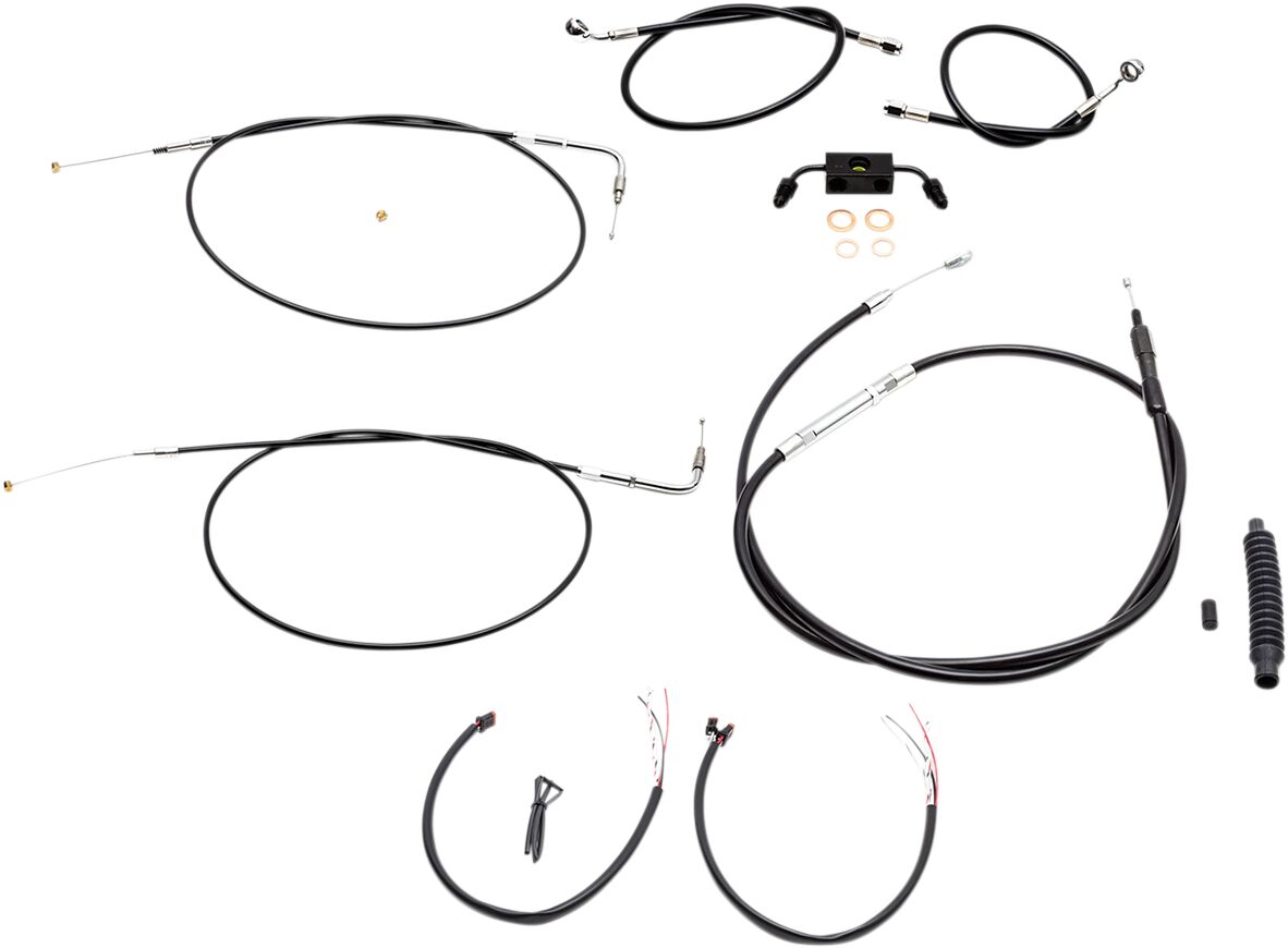 La Choppers Complete Cable Kit For 12 14 Ape Hangers Black Vinyl/Stainles Braided Steel Black Brake & Clutch Lines La Choppers