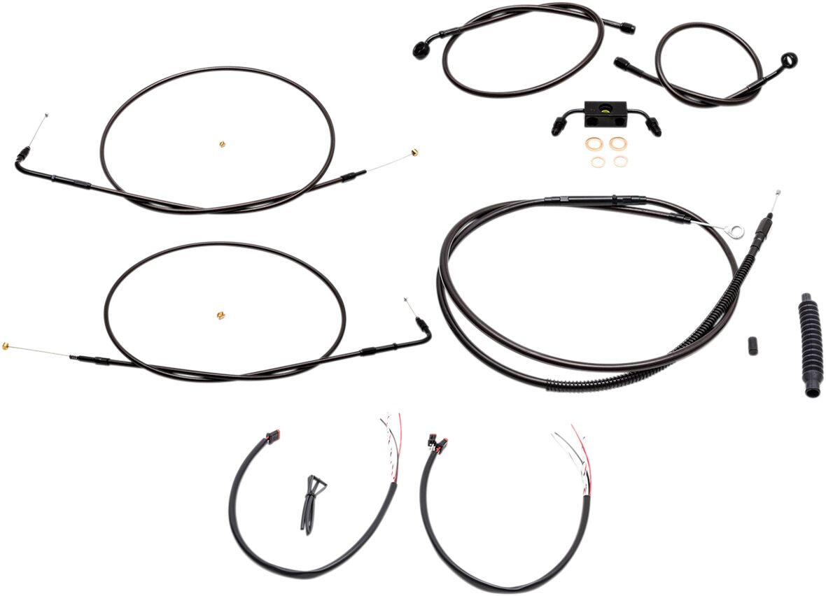La Choppers Complete Cable Kit For 12 14 Ape Hangers Midnight Series Black Brake & Clutch Lines La Choppers