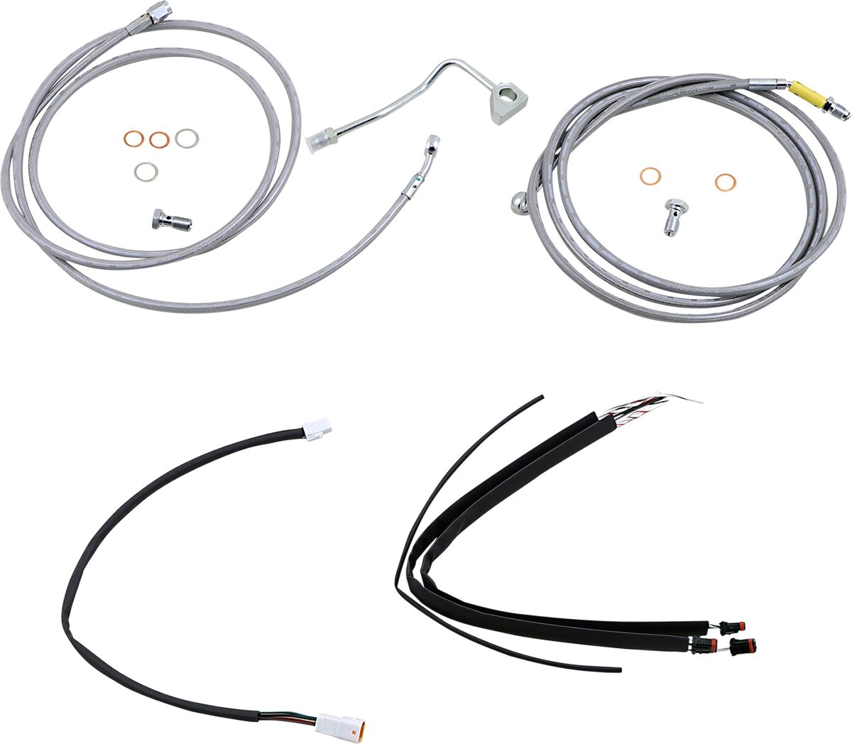 Burly Brand Control Kit Ss 17 Flh 15 Apehanger Cable/Line Kits Burly Brand