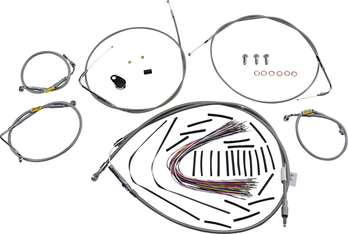 Burly Brand Cntrl Kit 13 Bag Bar Ss CLUTCH & BRAKE CABLE/HOSE KITS Burly Brand