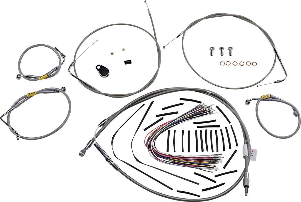 Burly Brand Cntrl Kit 13 Bag Bar Ss CLUTCH & BRAKE CABLE/HOSE KITS Burly Brand