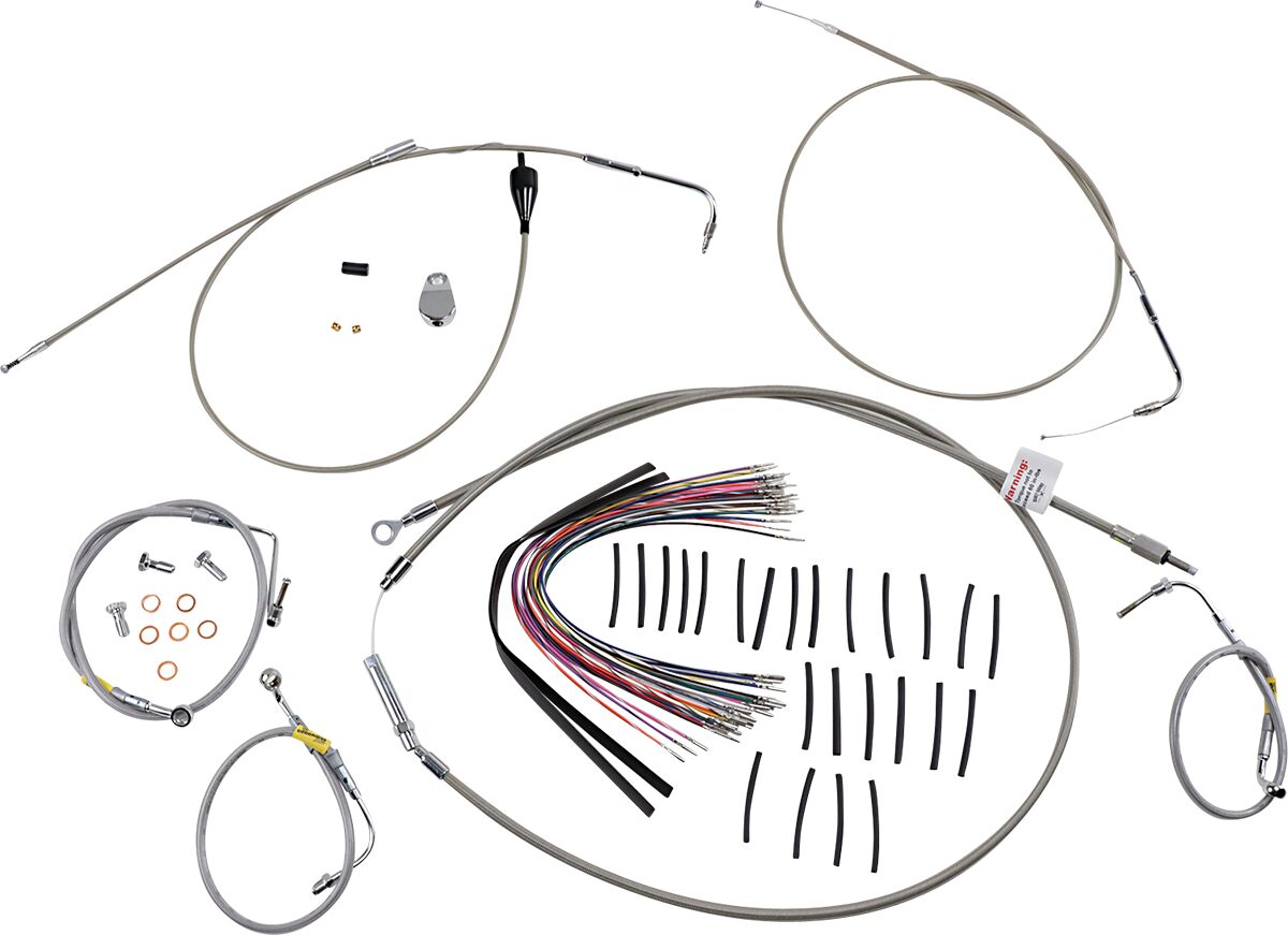 Burly Brand Cntrl Kit 15 Bag Bar Ss CLUTCH & BRAKE CABLE/HOSE KITS Burly Brand