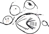Burly Brand Cntrl Kit 14 Ape Xl Abs Apehanger Cable/Line Kits Burly Brand