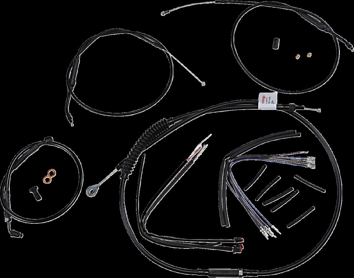 Burly Brand Cntrl Kit 12 T Bar Xl Abs Apehanger Cable/Line Kits Burly Brand