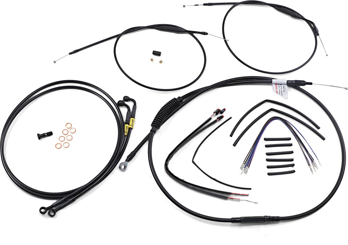 Burly Brand Cntrl Kit 12 Ape Fxdf Apehanger Cable/Line Kits Burly Brand