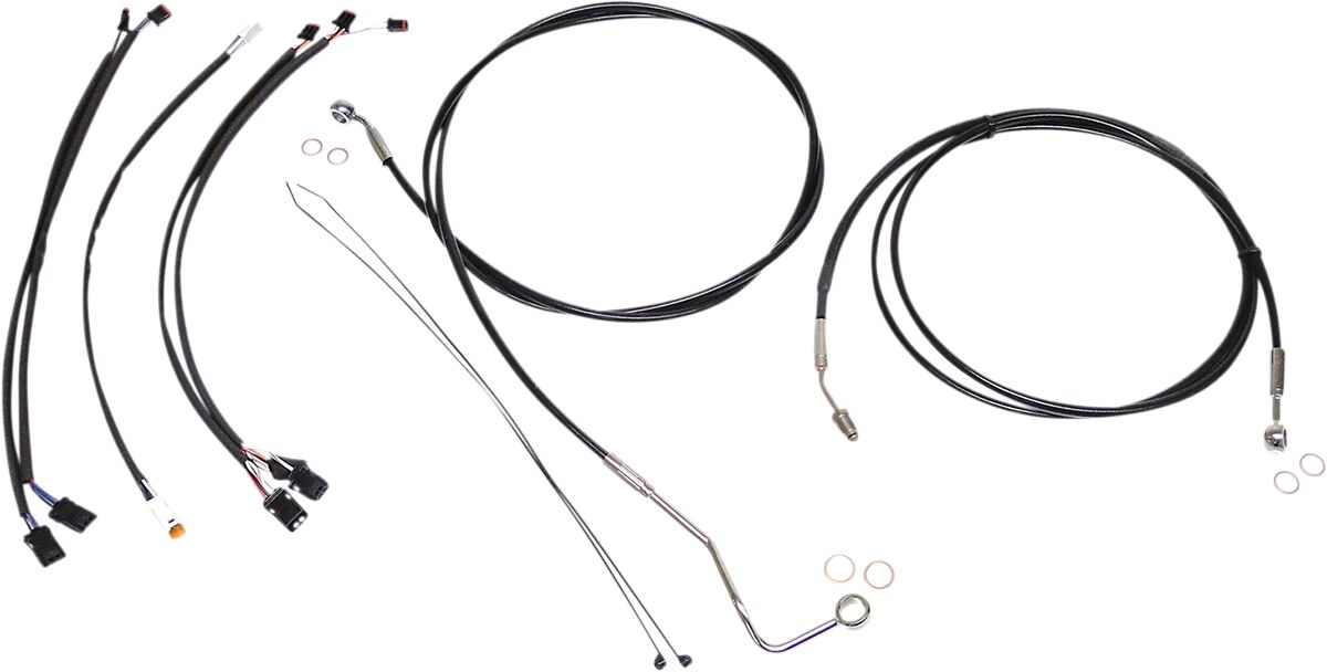 Magnum Shielding Black/Chrome Xr Control Cable Kit Brake & Clutch Lines Magnum Shielding