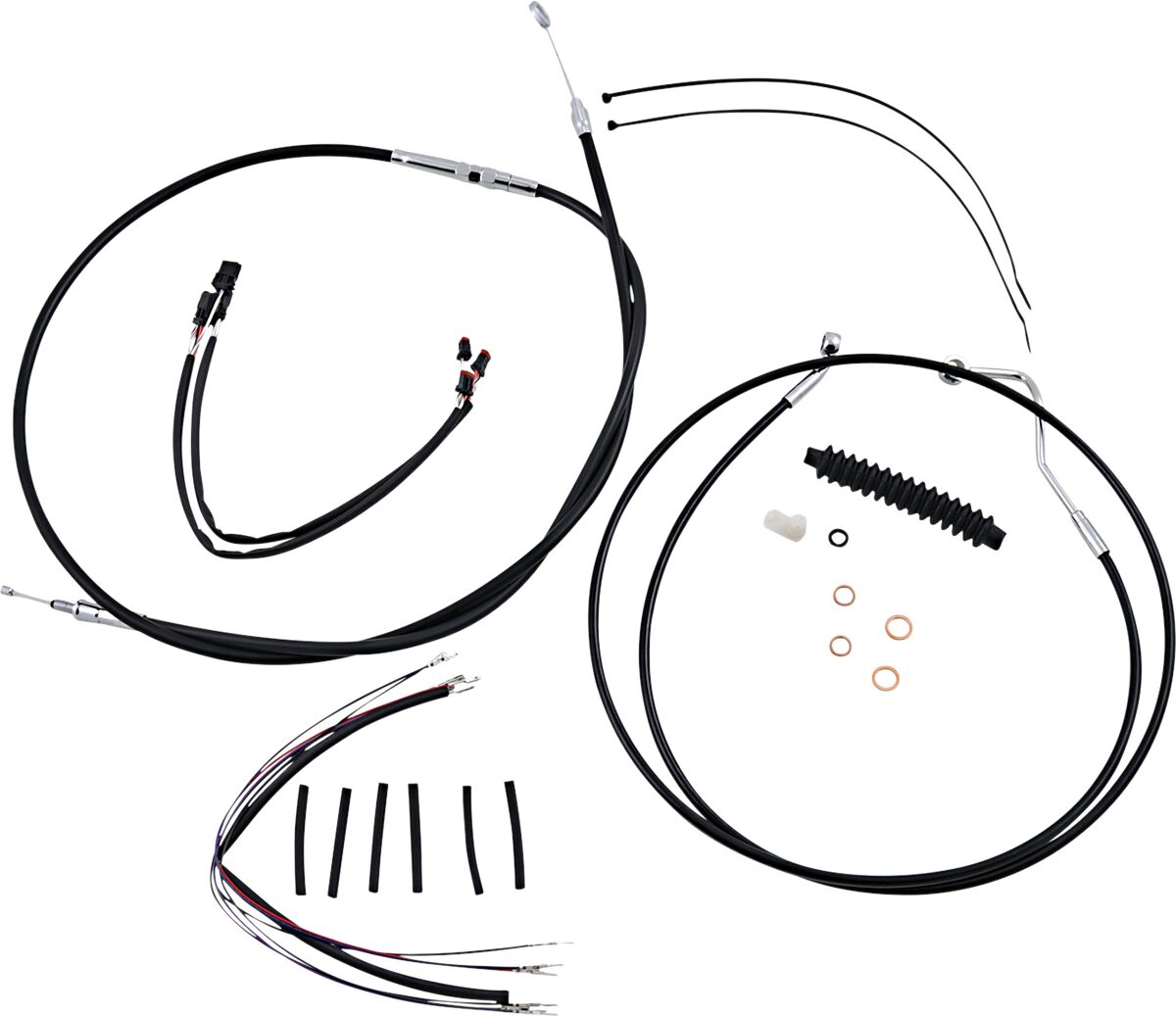 Magnum Shielding Black/Chrome Xr Control Cable Kit Brake & Clutch Lines Magnum Shielding