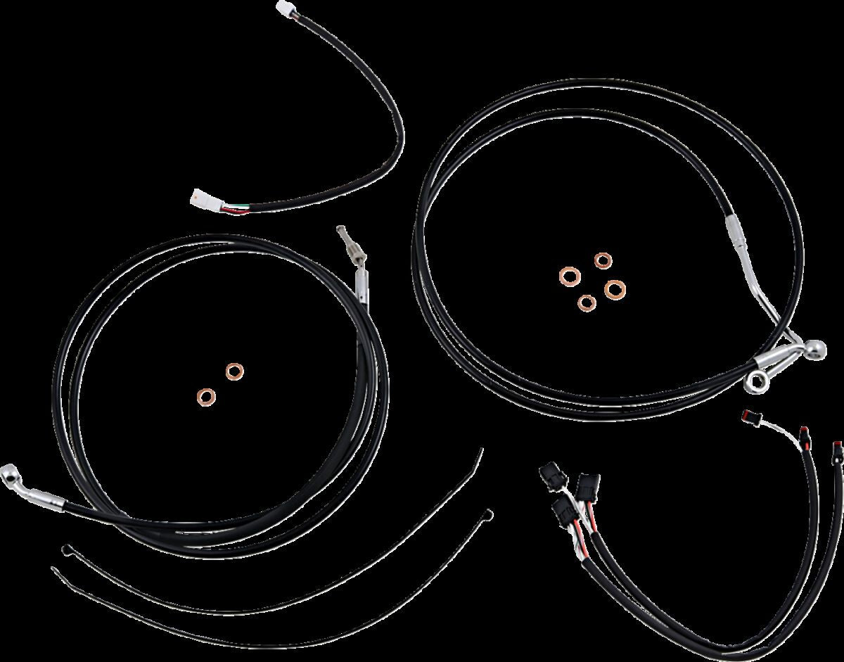 Magnum Shielding Black/Chrome Xr Control Cable Kit Brake & Clutch Lines Magnum Shielding