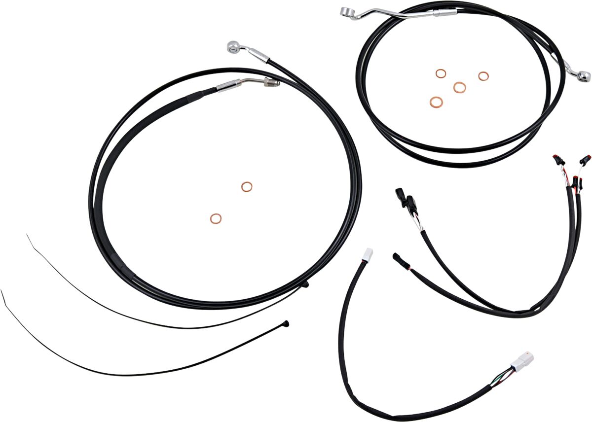 Magnum Shielding Black/Chrome Xr Control Cable Kit Brake & Clutch Lines Magnum Shielding
