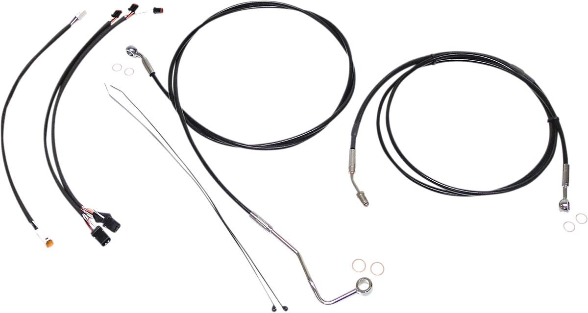 Magnum Shielding Black/Chrome Xr Control Cable Kit Brake & Clutch Lines Magnum Shielding